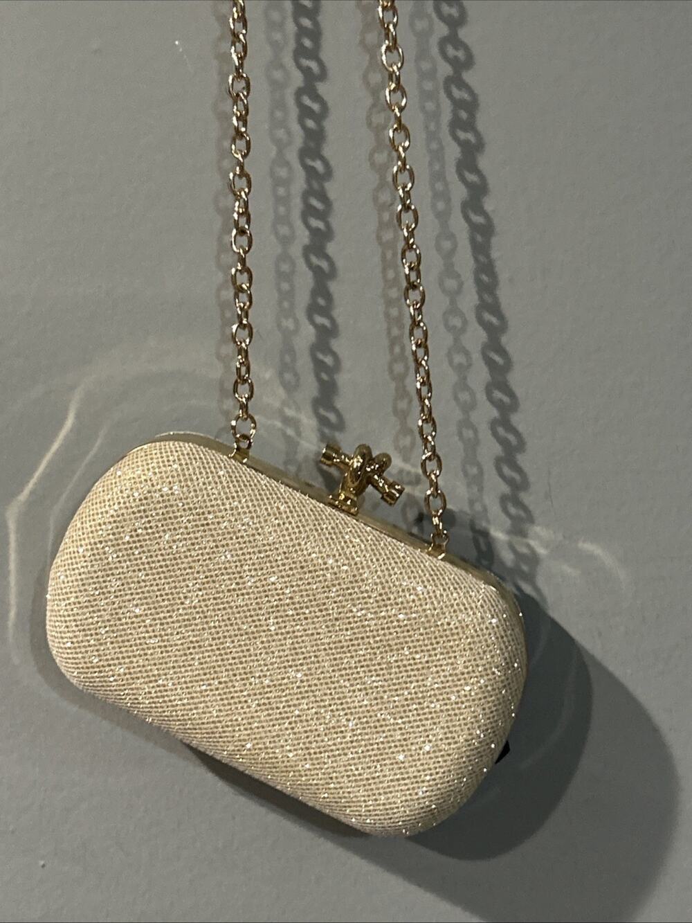 Kate Landry crystal evening clutch bag with gold-tone hardware